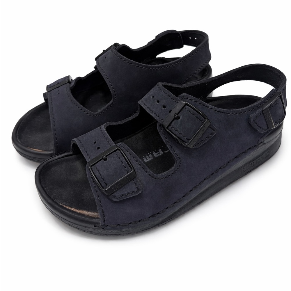 Tatami by Birkenstock Leather Sandals Black Charcoal Buckle  Size 39 US 8- 8-1/2